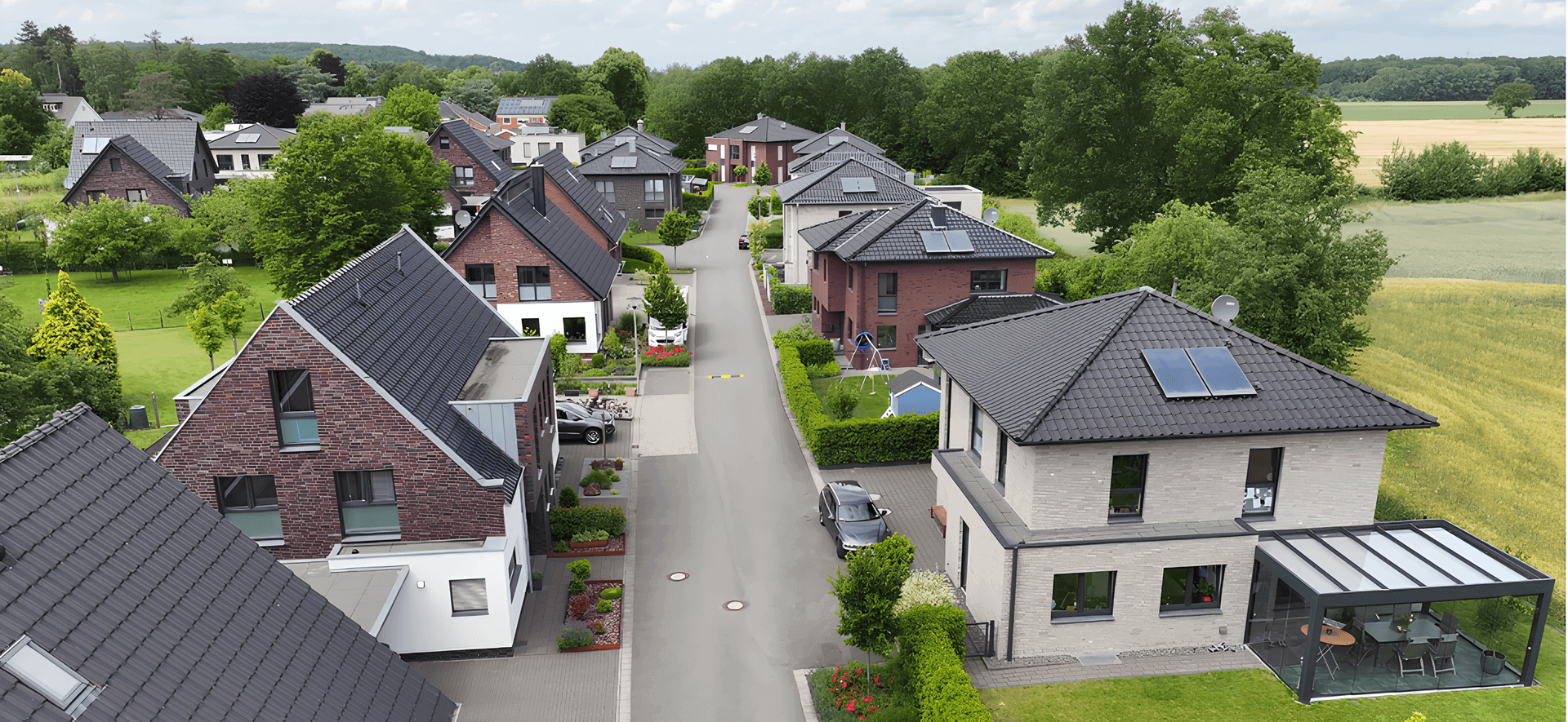 Drohnenaufnahme der Immobilien von Holz GmbH Bauunternehmen | Emsdetten