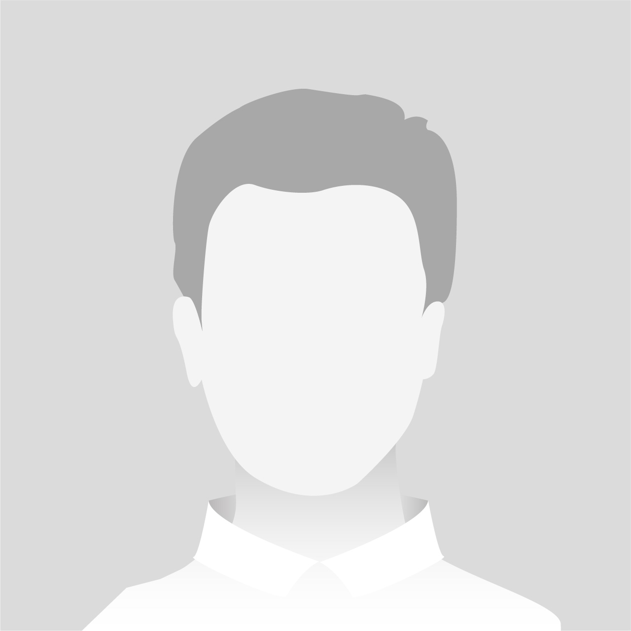 Graustufen-Silhouette eines anonymen Mannes mit dunklem Haar vor grauem Hintergrund.
